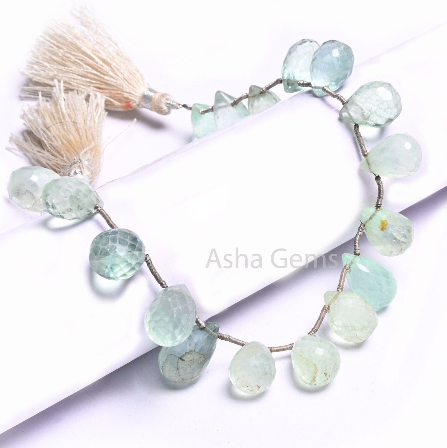 Natural Fluorite Faceted Drops Shape Gemstone Beads, AAA shaded Green Fluorite Teardrop Briolette Side Drill Beads Jewelry making Craft SALE