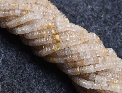Golden Rutile heishi Tyre Shape Gemstone Beads,5 mm Natural Rutile Beads Tyre,8/16"Strand Yellow Rutile Smooth Handmade Flat Wheel Bead SALE