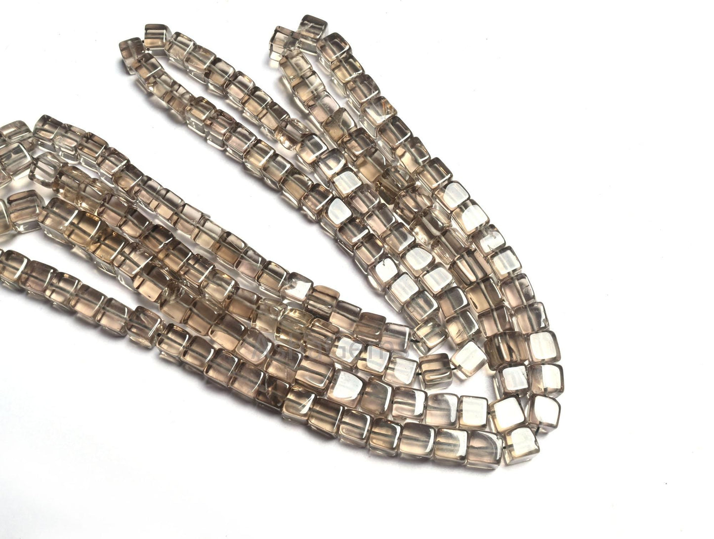Fine Quality Smoky Quartz Smooth 3D Cube Box Shape Beads, Natural Light Grey Smoky Handmade Cube Box Gemstone Bead Jewelry Making Craft SALE