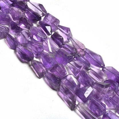 Natural African Amethyst Faceted Nugget Shape Beads,9" Strand Purple Amethyst Handmade Indian Cut Faceted Nugget Gemstone Bead Jewelry Craft (AG 22237)