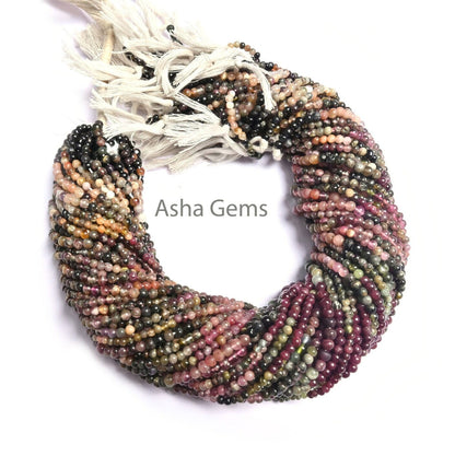Natural Multi Tourmaline Smooth Round Shape Gemstone Beads,15" Strand Tourmaline Round ball Bead, Tourmaline Beads Jewelry Making Craft SALE