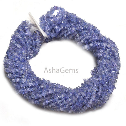 34"Strand Fine Quality Natural Tanzanite Uncut Chips Smooth Raw Gemstone Beads,Blue Tanzanite Uneven Tiny Rough Bead For Jewelry Making SALE