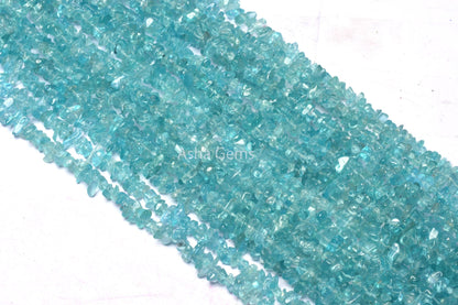 AAA Quality Apatite smooth Uncut Chip Beads Gemstone, 34"strand natural sky Blue Apatite raw Rough Beads, blue Apatite Beads Jewelry SALE