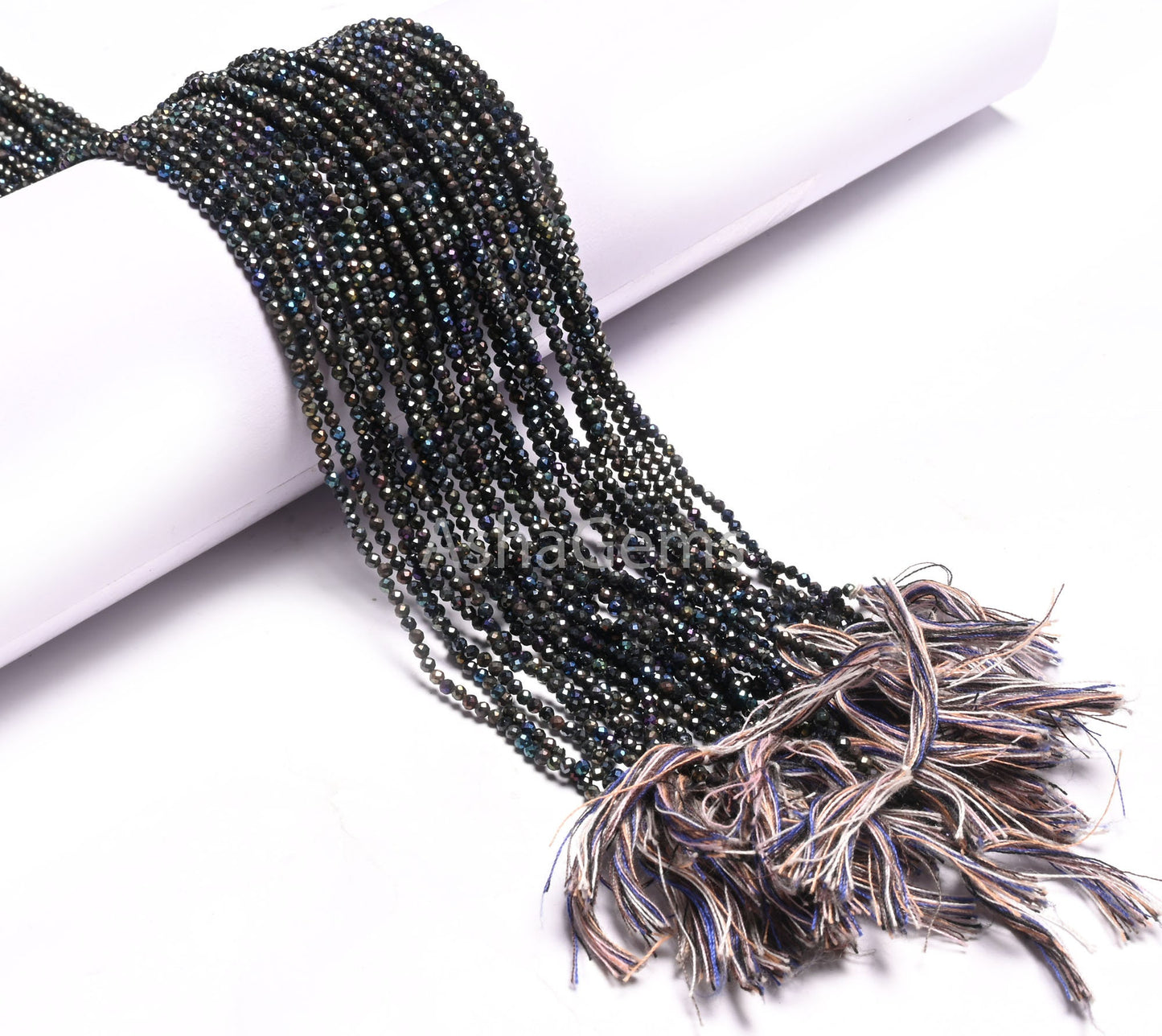 Natural Black Spinal Mystic Coated Micro Cut Tiny Gemstone Loose Beads, Spinel Disco Coated Faceted Rondelle Bead Spinal Jewelry Crafts SALE