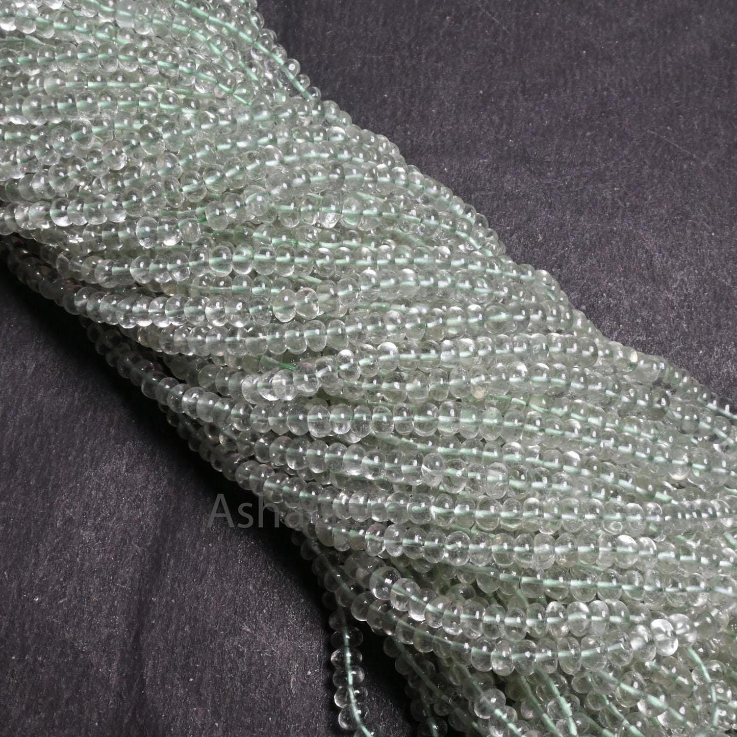 AAA Quality Green Amethyst Smooth Rondelle Gemstone Beads,16"Natural Amethyst Plain Handmade Roundelle Bead Green Amethyst Bead Jewelry SALE (AG 12295)