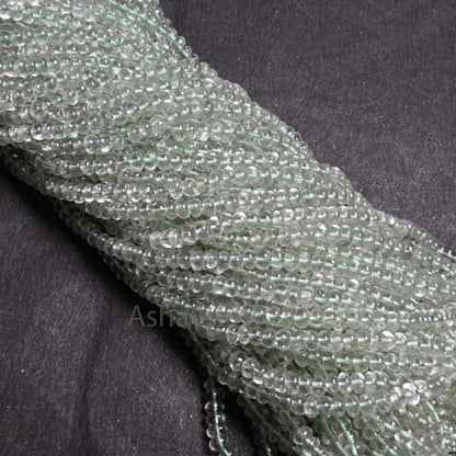 AAA Quality Green Amethyst Smooth Rondelle Gemstone Beads,16"Natural Amethyst Plain Handmade Roundelle Bead Green Amethyst Bead Jewelry SALE (AG 12295)