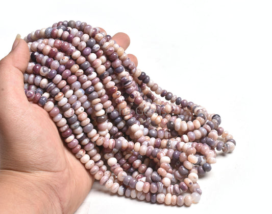 16 Inch Strand Purple Opal Smooth Rondelle Gemstone Beads,7-8 mm Plum Purple Opal Plain Handmade Beads, Opal Beads Jewelry Making Craft SALE