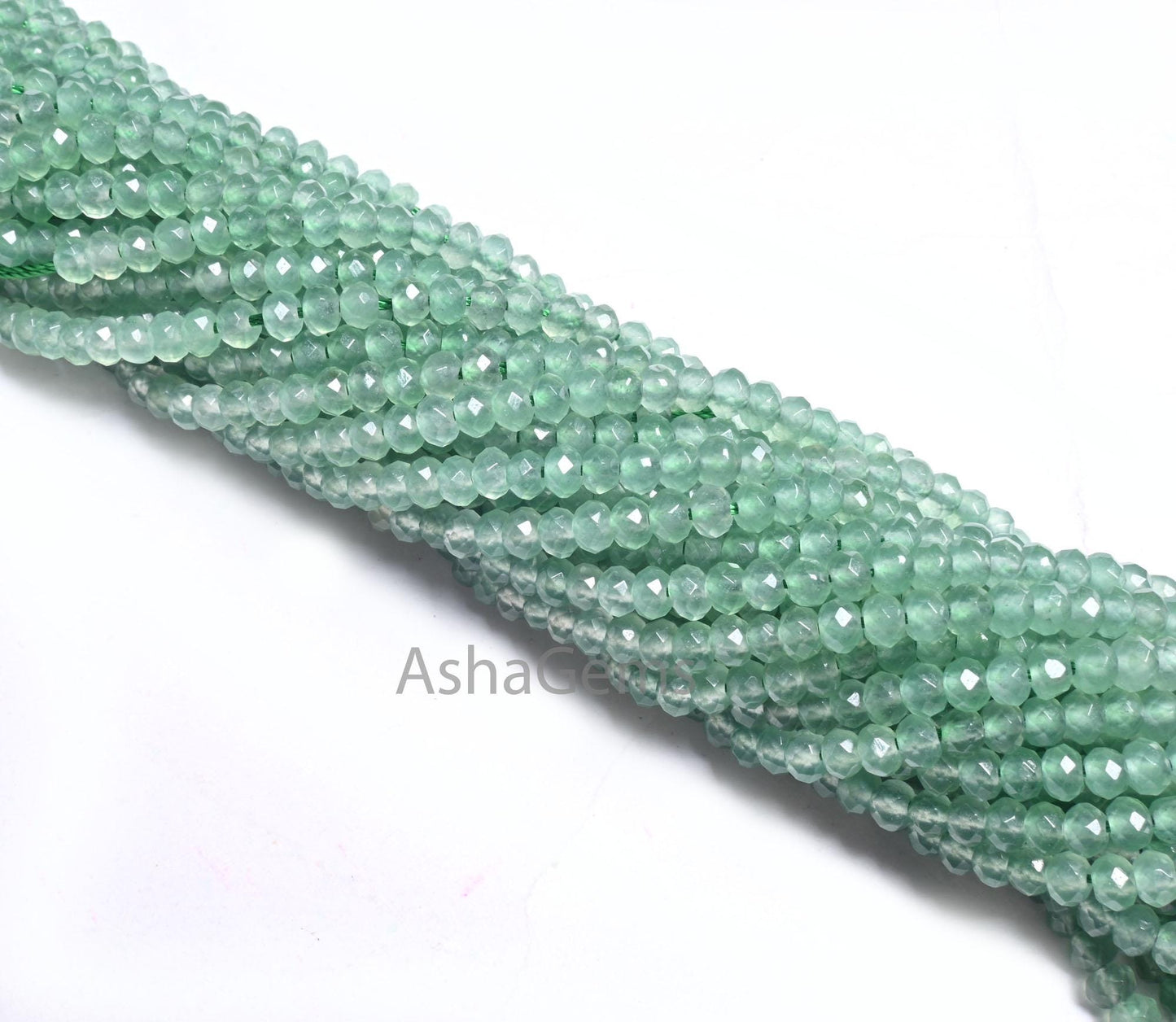 4.5 mm Beautiful Light Green Jade Quartz Faceted Gemstone Beads, Fine Green Jade Machine Cut Rondelle Beads, Jade Beads Jewelry Crafts SALE