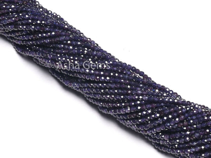 Beautiful Indigo Blue Zircon Micro Cut Faceted Gemstone Beads 2.5 mm AAA Blue Cubic Zircon faceted Rondelle Beads Jewelry Making Craft SALE