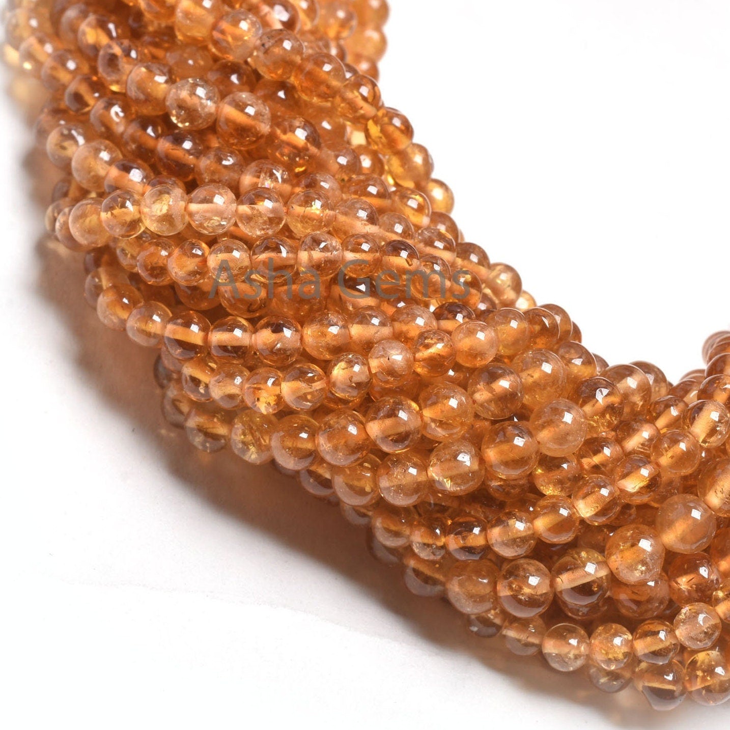AAA Quality Citrine Quartz Smooth Round Ball Gemstone Beads,3.5,4,4.5 mm Natural Yellow Citrine Plain Round Shape Beads Citrine Jewelry SALE