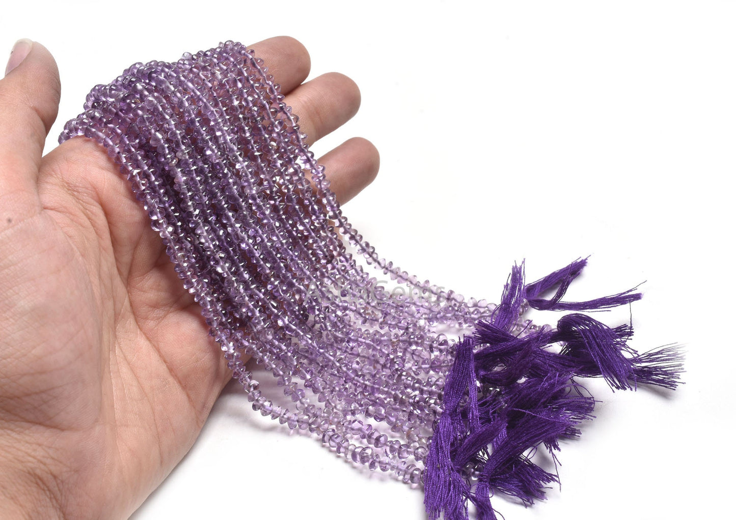4 mm Natural Purple Amethyst Smooth Button Gemstone Beads,12" Fine Amethyst Handmade Center Drill Button Beads, amethyst Bead Jewelry Crafts