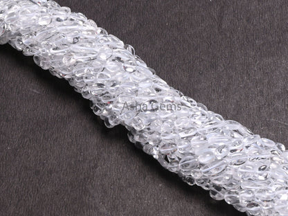Beautiful Clear Crystal Quartz Smooth Nugget Shape Beads,12.5"Strand Natural White Crystal Plain Handmade Uneven Tumble Beads Jewelry Crafts