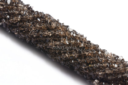 Smoky Quartz Uncut Chip Gemstone beads,34" Strand Natural Black Smoky Smooth Raw Rough Polish Beads, Fine Smoky Bead For Jewelry Making SALE