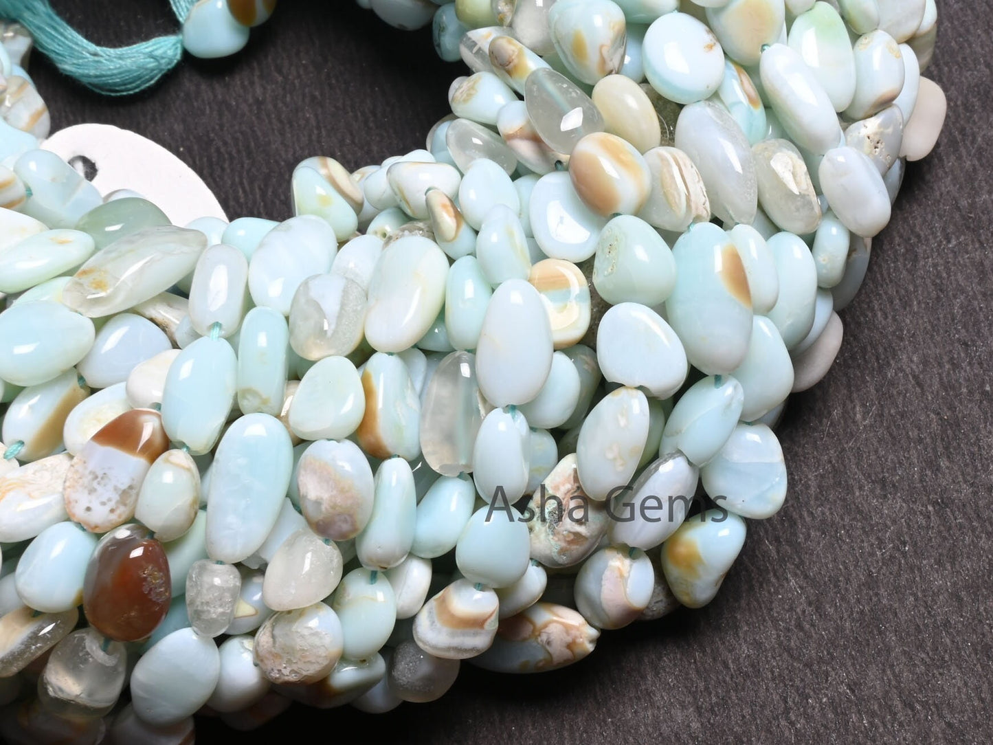 Beautiful Sky Blue Boulder Opal Smooth Nugget Gemstone Loose Beads,7-12mm Shaded Opal Handmade Uneven Tumble Beads Jewelry Making Craft SALE (AG 22286)