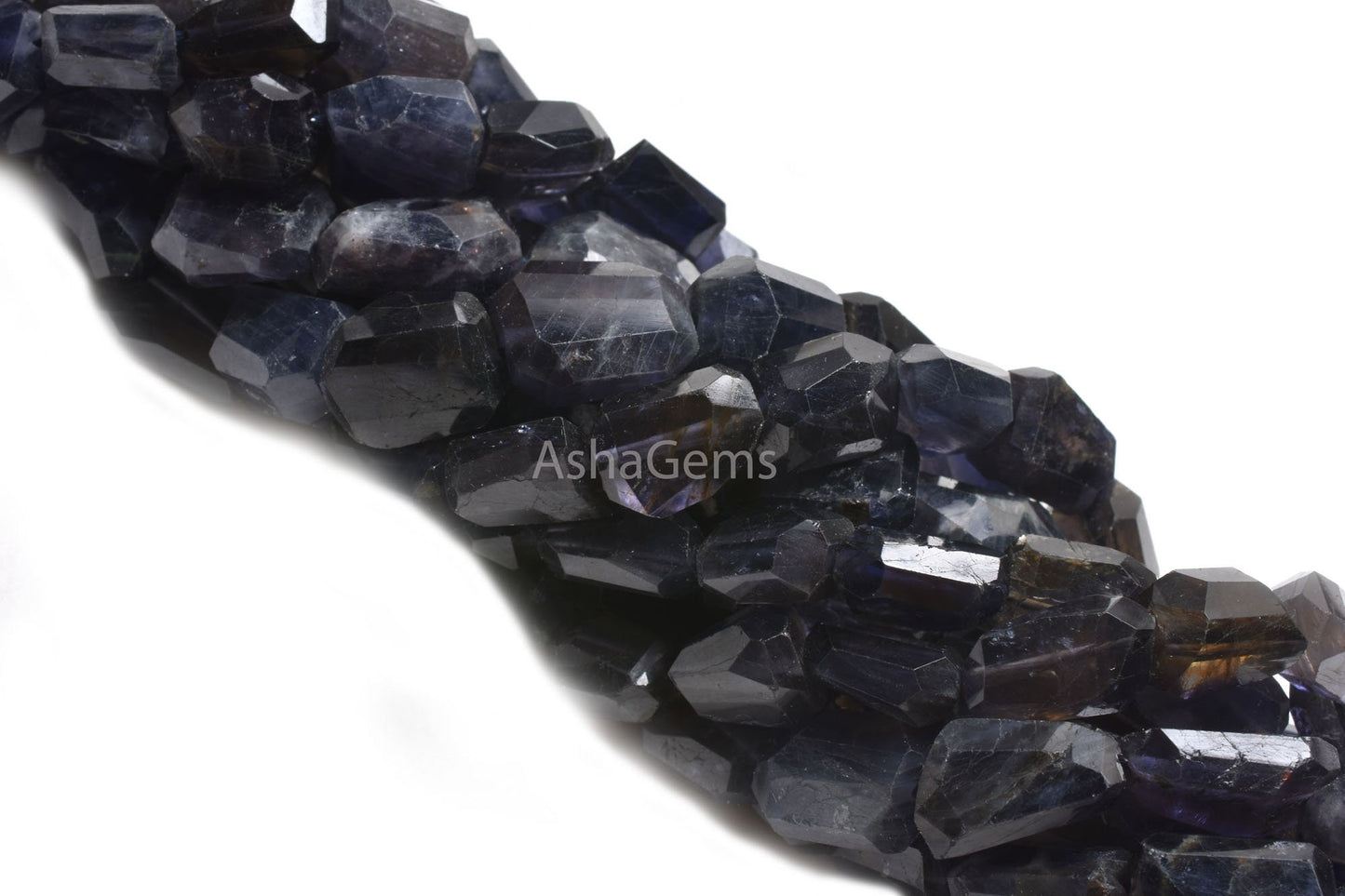 Natural Blue Iolite Faceted Nuggets Tumble Shape Gemstone Beads,14"Strand Iolite Beads, Fine Iolite Indian Handcut Tumble Bead Jewelry Craft