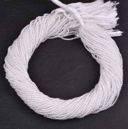 Beautiful White Natural Crystal Quartz Micro Cut Beads 2.2 mm AAA Quality Clear Crystal Faceted Rondelle Machine Cut Gemstone Bead Jewelry