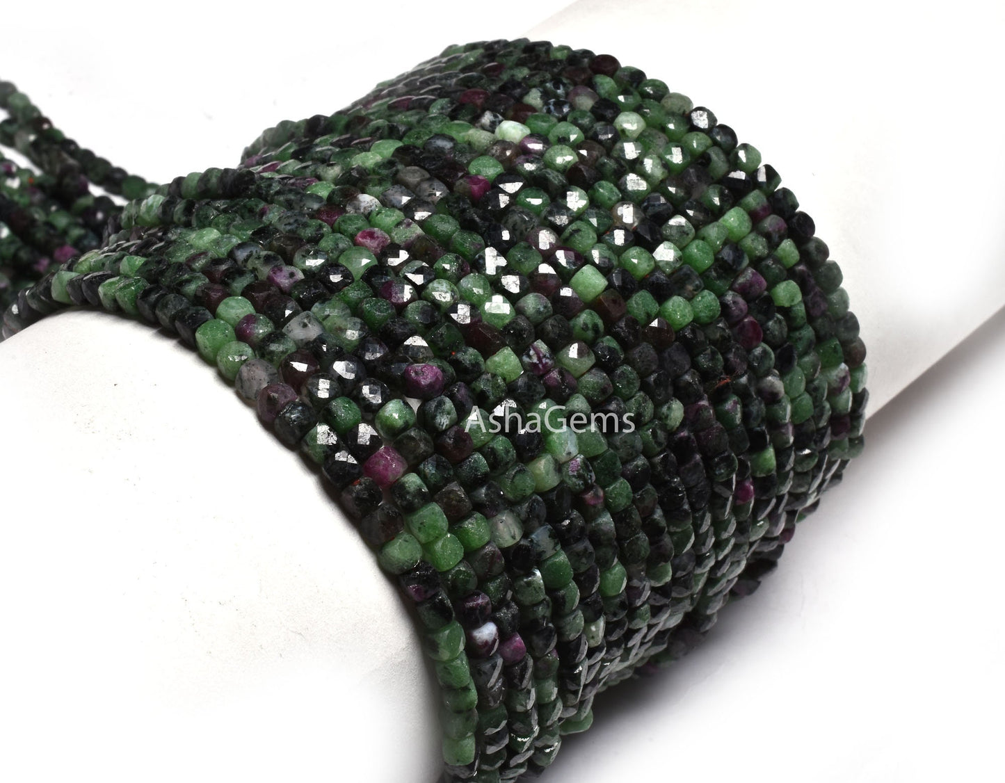 Beautiful Ruby Zoisite Faceted Cube Box Beads, Natural Ruby Zoisite 3D Cube Box Beads,Green Ruby Zoisite Faceted Bedas Tiny, Jewelry Crfats