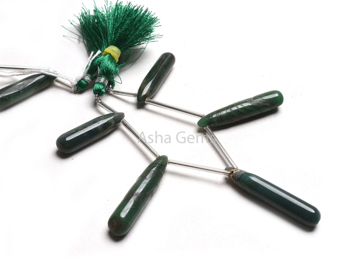 Beautiful Green Agate Fancy Long Drops Shape Beads, Agate Pencil Drop Beads Gemstone Teardrop Briolette Side Drill Beads Jewelry Handicraft