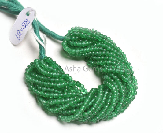 3.5 mm Green Quartz Smooth Handmade Rondelle Beads, Fine Green Quartz Smooth Gemstone Tiny Beads, Green Quartz Bead Jewelry Handicraft SALE
