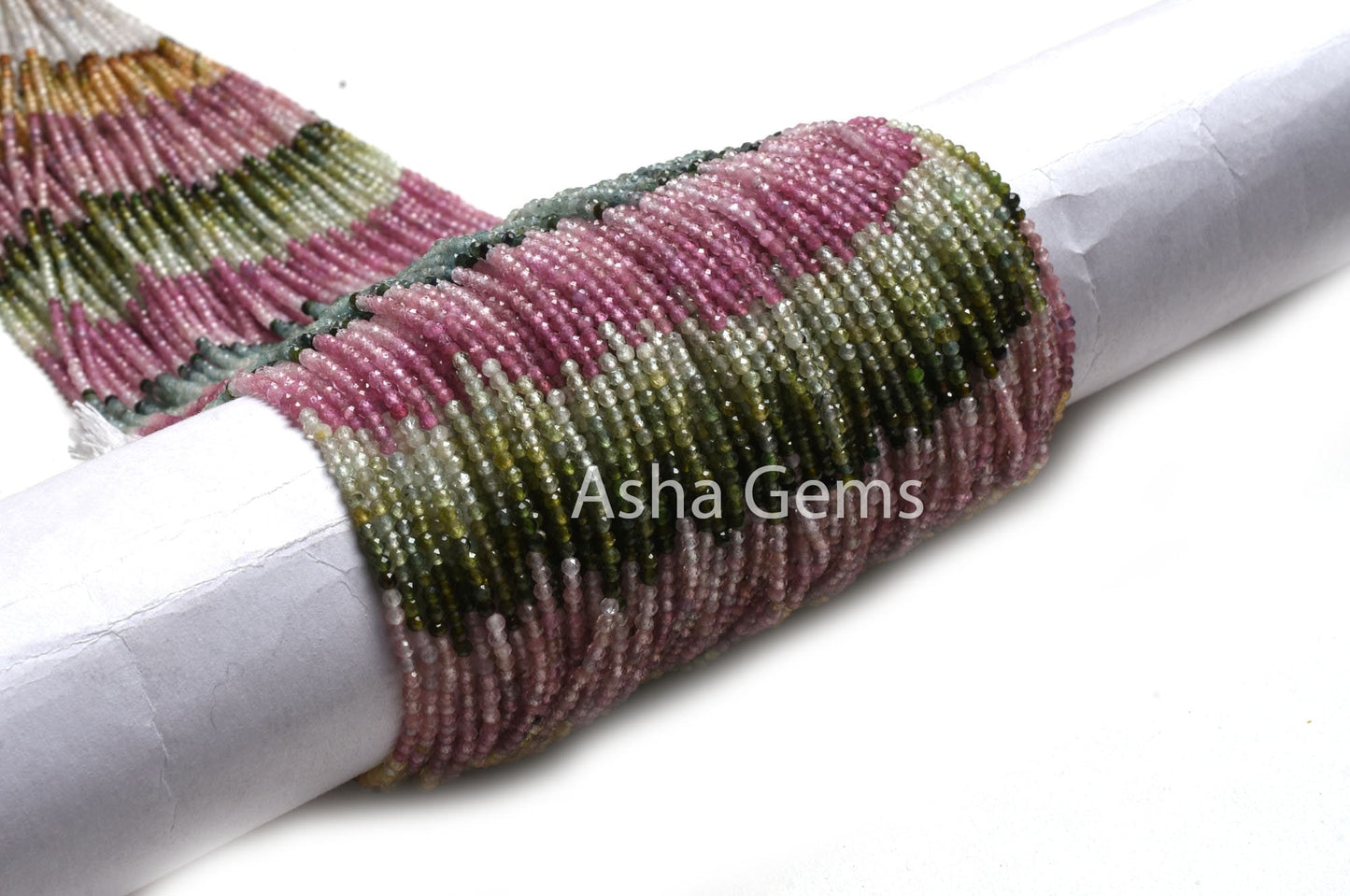AAA Tourmaline Micro Cut Faceted Rondelle Beads,2.25mm Natural Multi Tourmaline Machine Cut Gemstone Beads Tiny Tourmaline Bead Jewelry SALE
