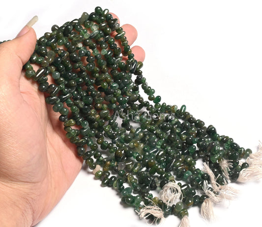 13" Strand Green Mica Margaj Smooth Uneven Drops Gemstone Beads, Natural Mica margaj Plain Handmade Teardrop Side Drill Beads Jewelry Crafts