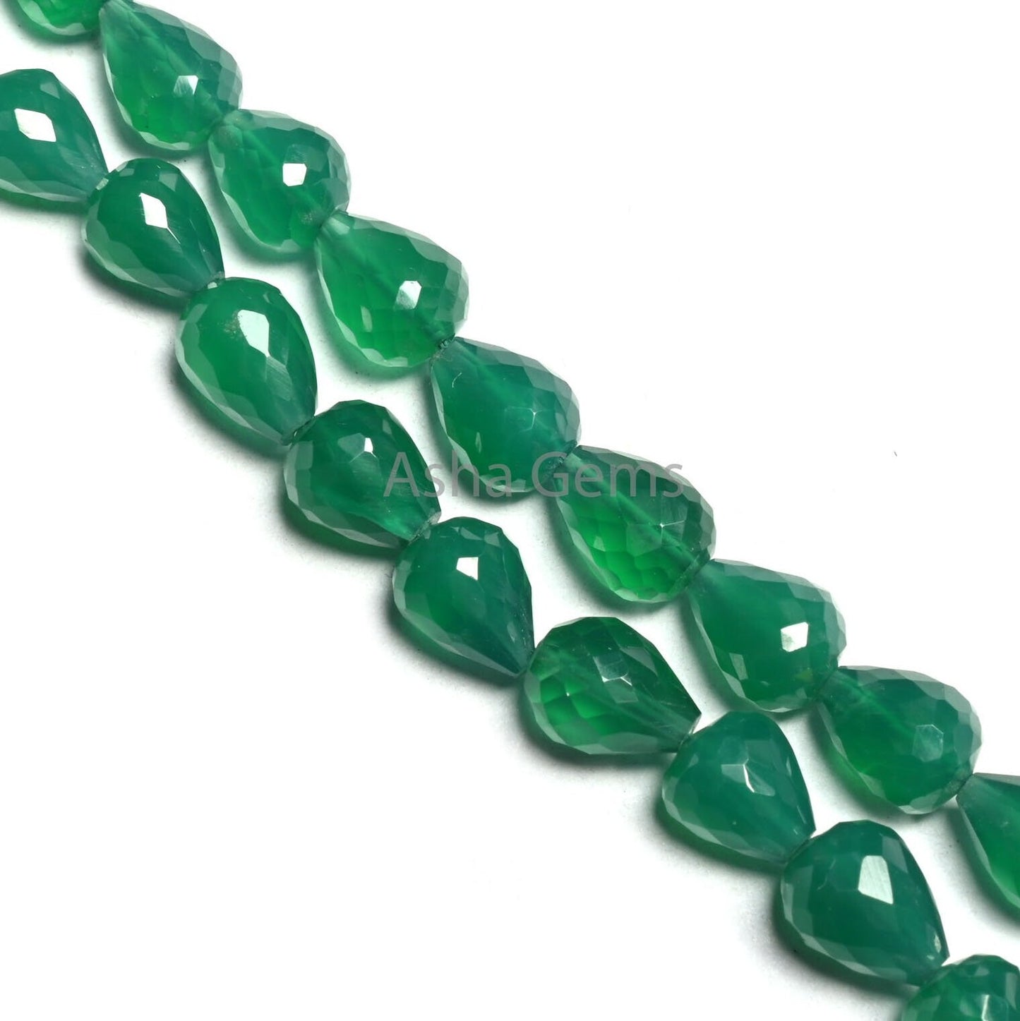 Beautiful Green Onyx Faceted Drops Shape Beads,7-10mm Green Onyx T Drill Drop Beads,AAA Onyx Faceted Teardrop Bead Jewelry Making Craft SALE