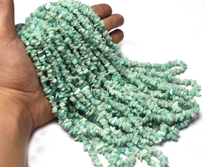 Natural Blue Amazonite Uncut Chip Beads,34 Inch Amazonite Smooth Raw rough Gemstone beads Strand, Amazonite Loose Beads For Jewelry (AG 10325)