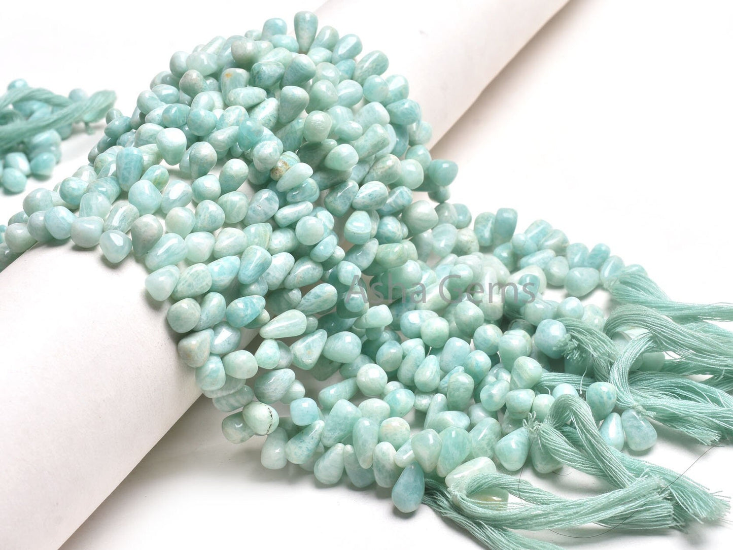 Beautiful Blue Amazonite Smooth Drops Shape Beads,13"Strand Natural Amazonite Teardrop Beads Amazonite Handmade Side Drill Drops Beads SALE