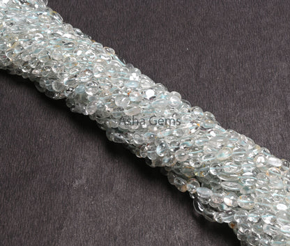 Rare Blue Aquamarine Smooth Nugget Shape Beads,5-8mm Aquamarine Handmade Tiny Tumble Beads Aquamarine Loose Gemstone Bead Jewelry Craft SALE (AG 22279)