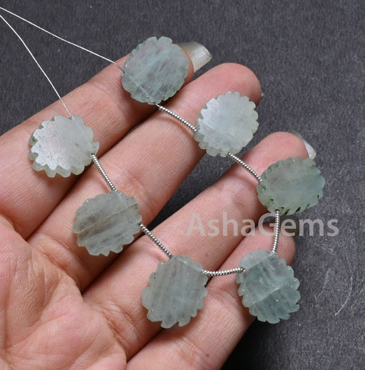 Beautiful Green Aventurine Fancy Flat Slice carving Gemstone Beads, Natural Aventurine Uneven Rough Slice handmade Carved Bead Jewelry Craft
