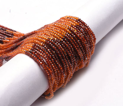 Shaded orange red zircon Faceted Rondelle Beads,13" Strand Cubic zirconia beads,3mm AAA Zircon Micro Cut Machine Cut Bead Jewelry Craft SALE