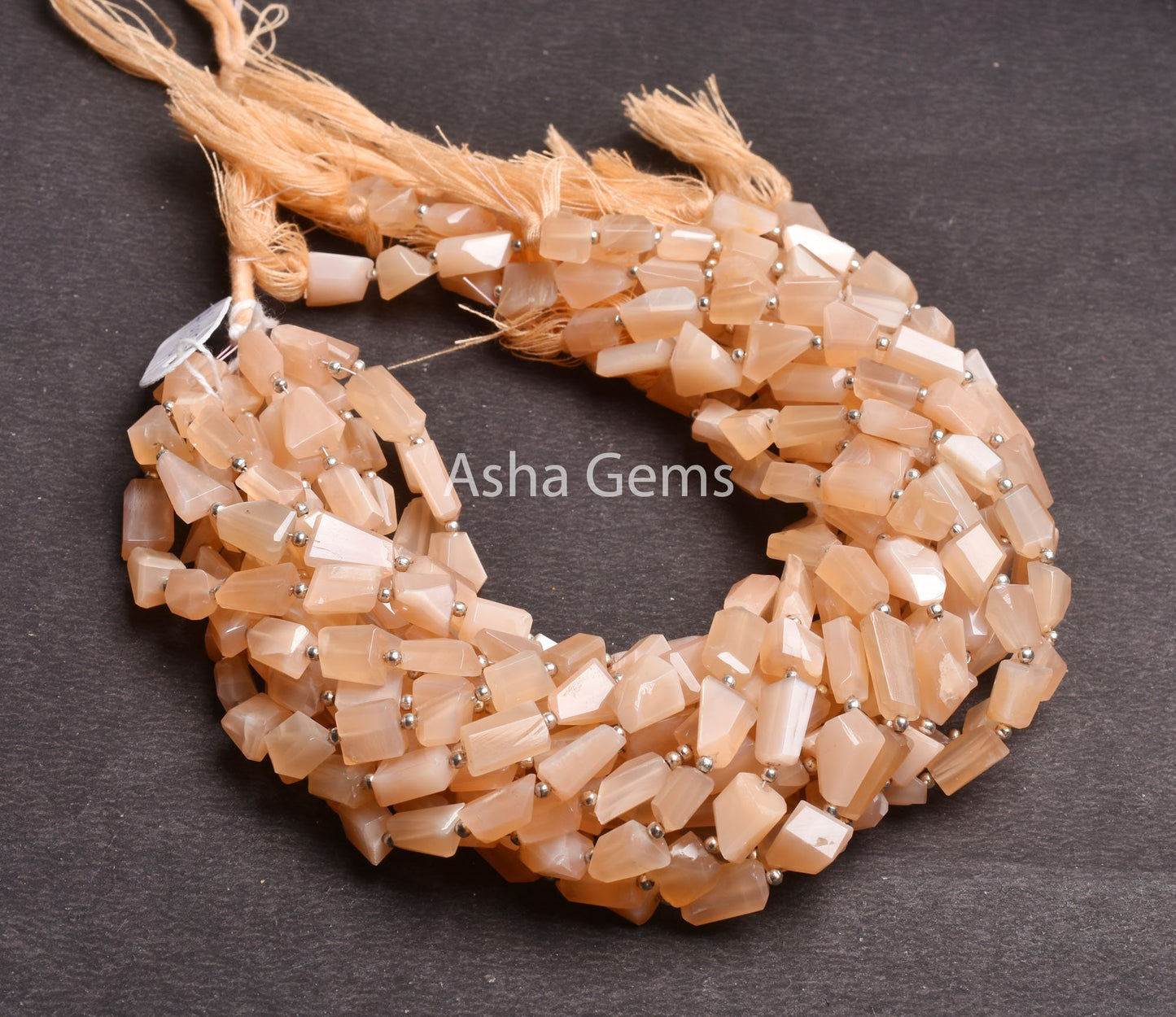 Light Peach Moonstone Faceted Nugget Gemstone Beads, AAA Natural Pink Moonstone Uneven Tumble Straight Drill Bead, Moonstone Bead Craft SALE