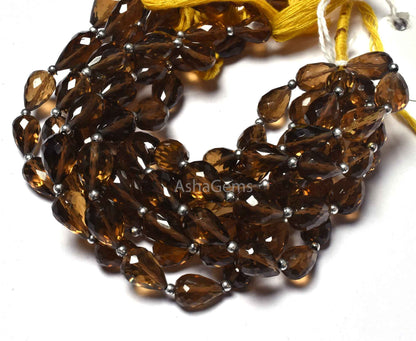 Beautiful Bear Quartz Faceted Drop Shape Beads,7" Strand Natural Bear Quartz Straight Drill Teardrop Gemstone Bead For Jewelry Necklace SALE