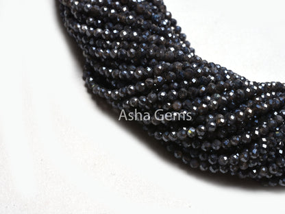 3 mm labradorite Faceted Rondelle Beads,12.5"Strand labradorite Silver Coated Machine Cut Gemstone Beads, AAA Labradorite Beads Jewelry SALE