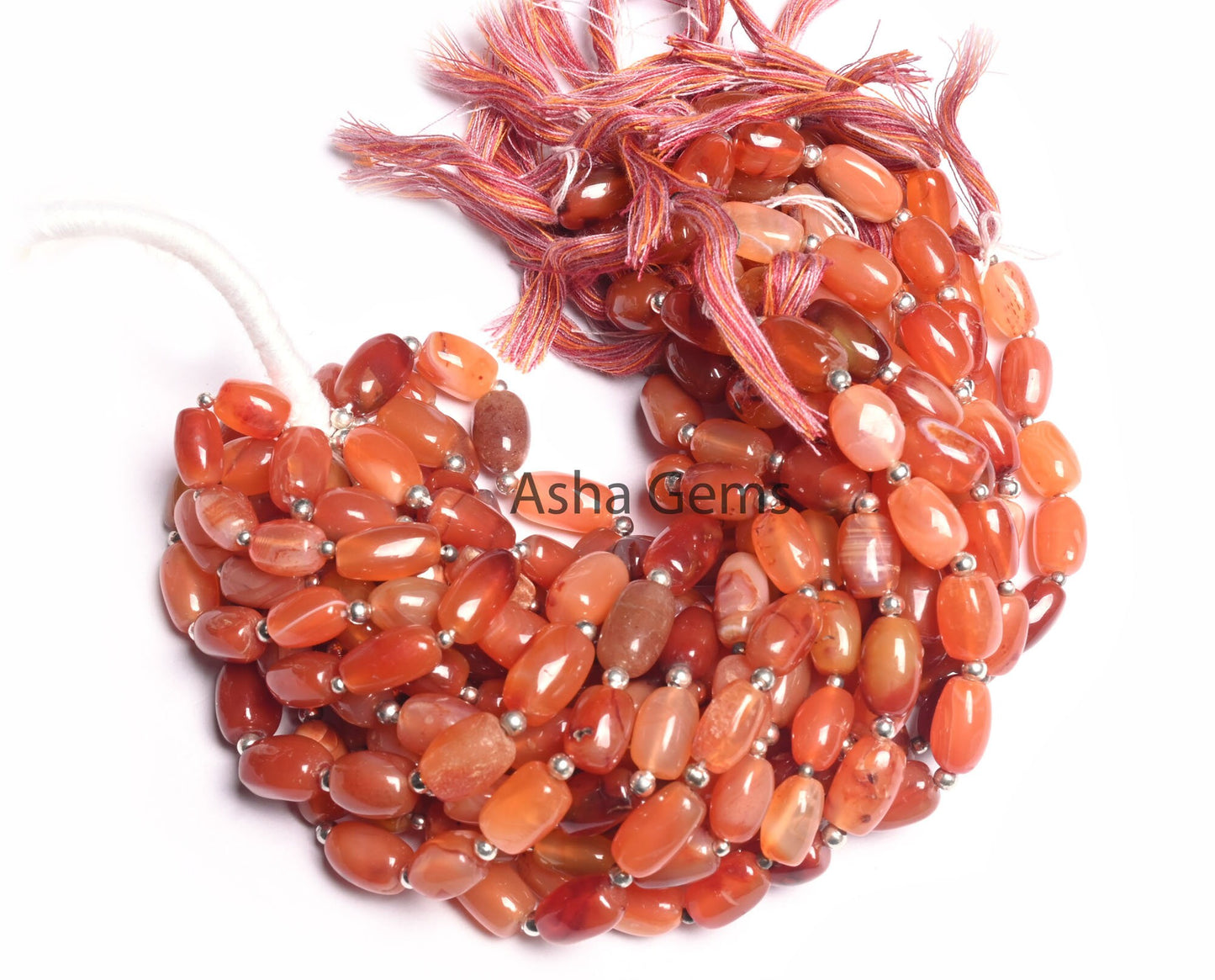 Natural Carnelian Fancy Barrell Shape smooth Gemstone Beads,8" Shaded Red Orange Carnelian Uneven Handmade Straight Drill Bead Jewelry Craft