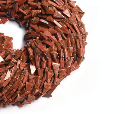 Beautiful Brown Sunstone Smooth Triangle Shape Beads,12" Sunstone Fancy Long Trillion Straight Drill Gemstone Handmade Beads Jewelry Crafts