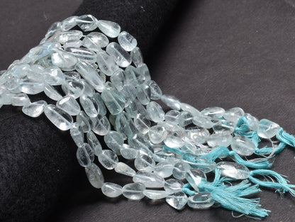 Rare Blue Topaz Smooth Nugget Shape Beads,12.5"Strand Natural Topaz Handmade Uneven Tumble Straight Drill Loose Gemstone Topaz Bead Jewelry (AG 22128)