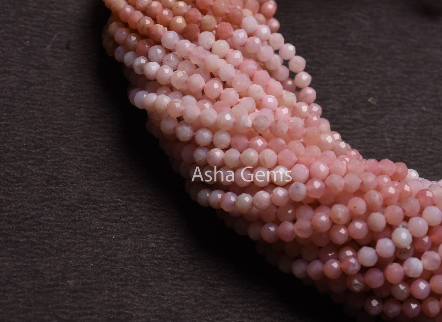 3.2 mm AAA Pink Opal Machine Cut Gemstone Beads,13" Strand Natural Pink Opal Beads, Shaded Pink Opal Micro Cut Rondelle Faceted Bead Jewelry
