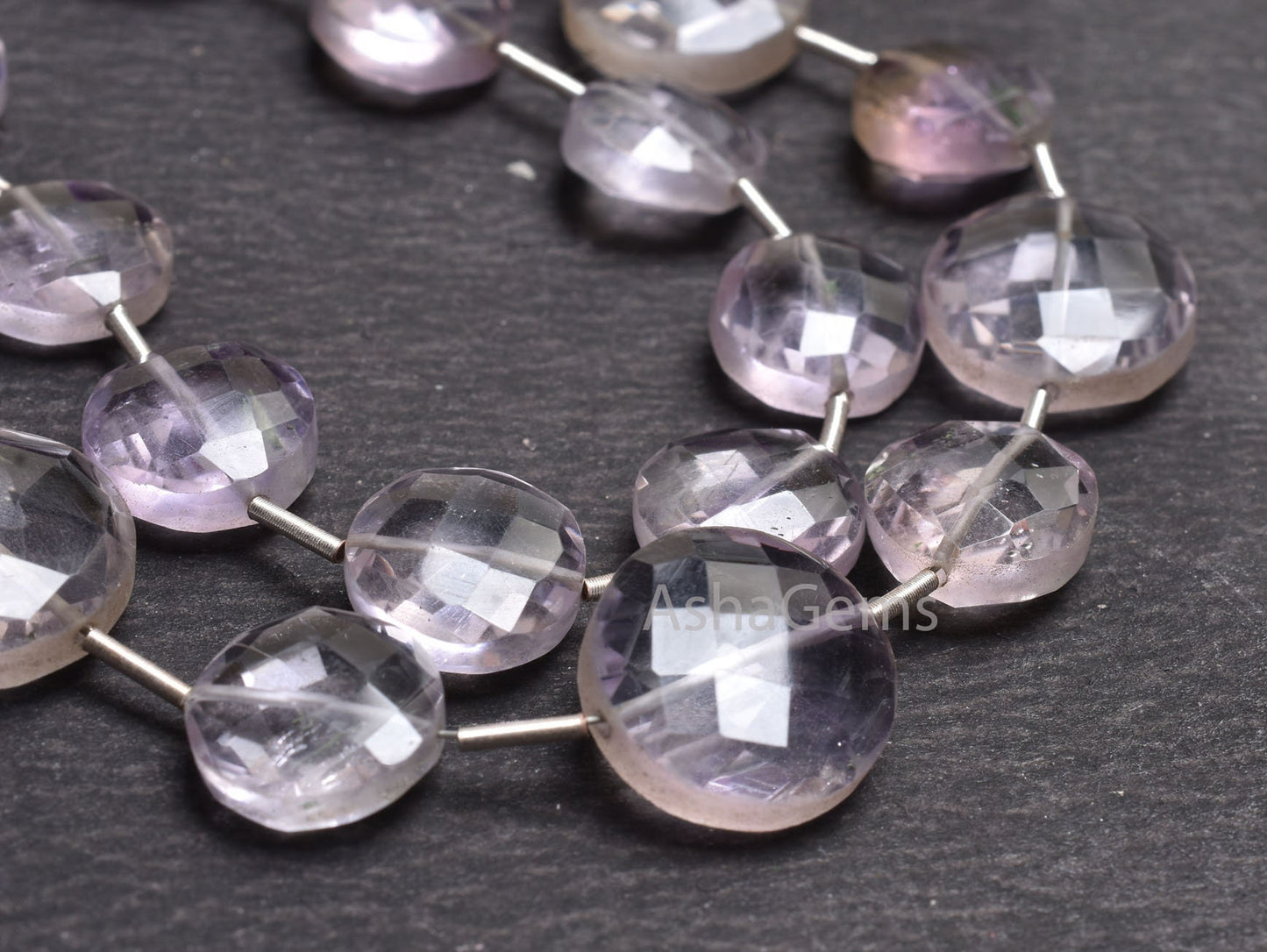 Natural Pink Amethyst faceted Coin Shape Beads,7"Amethyst Coin Beads, Fine Quality Pink amethyst Coin Briolette Gemstone Bead Jewelry Making