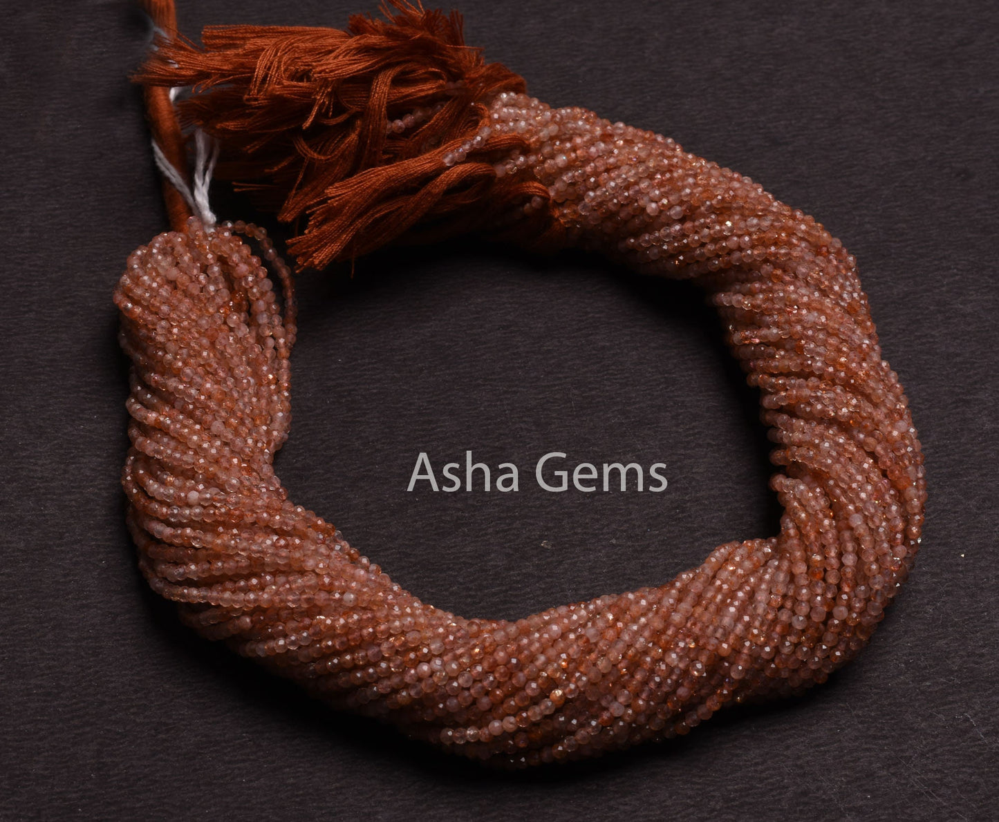 AAA Quality Natural sunstone Micro Cut Beads,2.2mm Red Orange Sunstone Machine Cut Gemstone Tiny Beads,13" Strand Real Sunstone Bead Jewelry