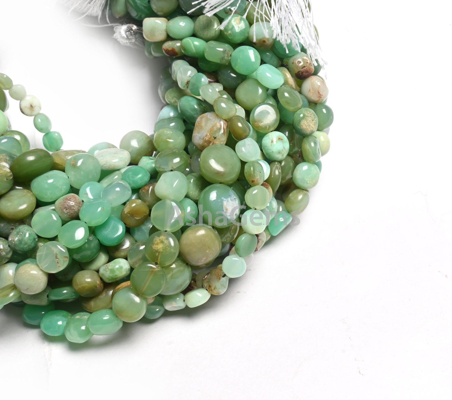 Natural Chrysoprase Smooth Coin Shape Gemstone Loose Beads,8"Shaded Green Chrysoprase Handmade Coin, Bio chrysoprase Bead Jewelry Craft SALE