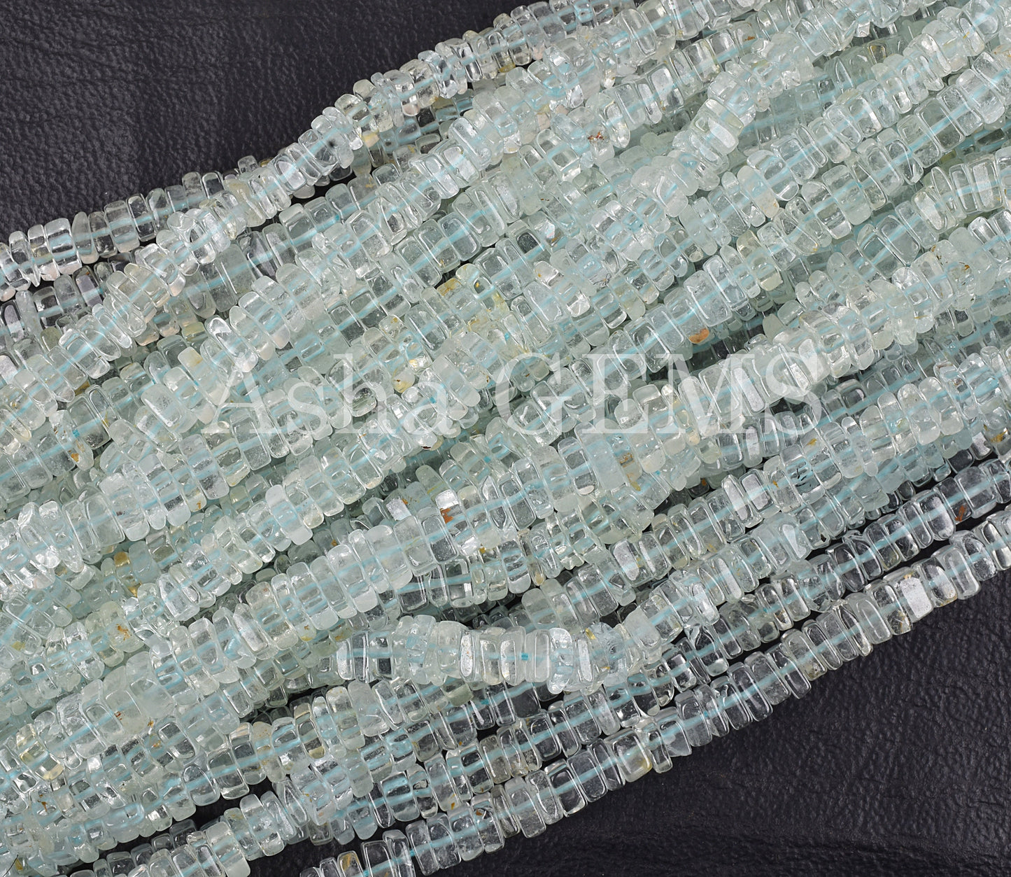 Natural Blue Aquamarine Smooth Square Shape Gemstone Beads, Aquamarine Beads, AAA Aquamarine Plain Handmade Heishi Square Flat Beads Jewelry