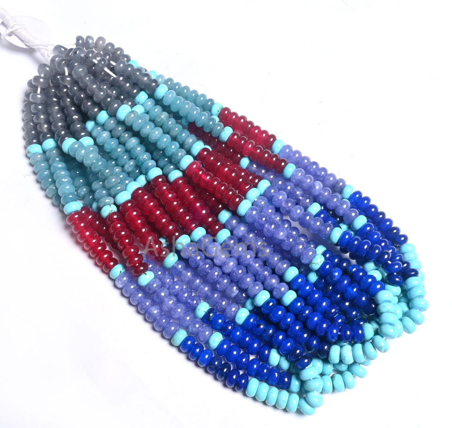 8 mm Beautiful Multi Blue Quartz Smooth Rondelle Beads, AAA mix Color Disco Shaded Blue Cherry Red Quartz Gemstone Beads Jewelry Crafts SALE (AG 12313 )