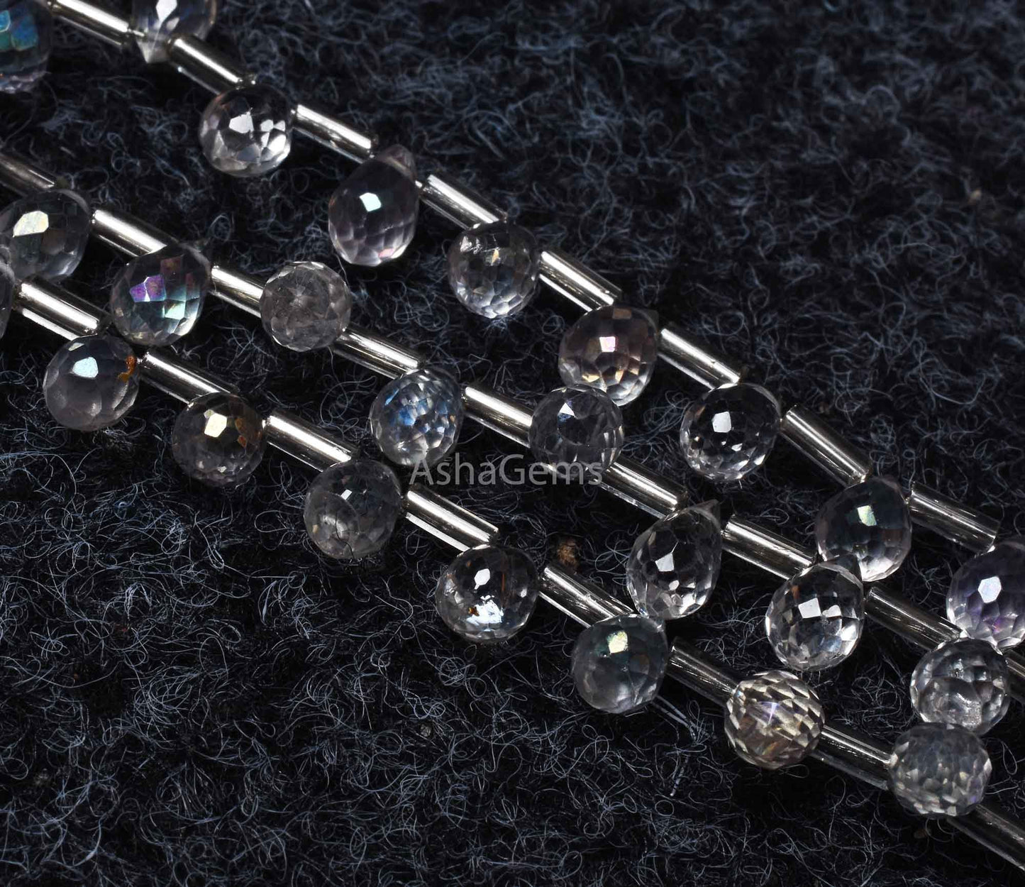 Beautiful crystal Mystic coated Faceted Drops Shape Beads Crystal Quartz Drops Briolette beads, Crystal coated Teardrop Beads Jewelry Crafts