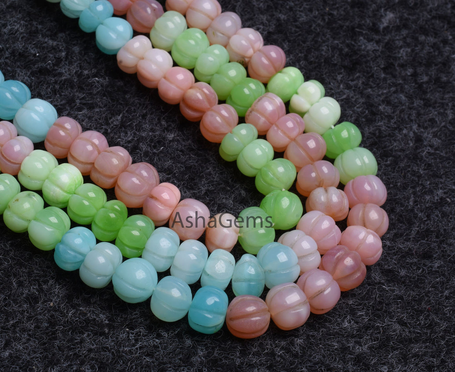 Multi color Opal carving watermelon Beads, Shaded Multi Rainbow Opal handmade Carve Pumpkin Gemstone Bead Carve Opal Necklace Jewelry SALE
