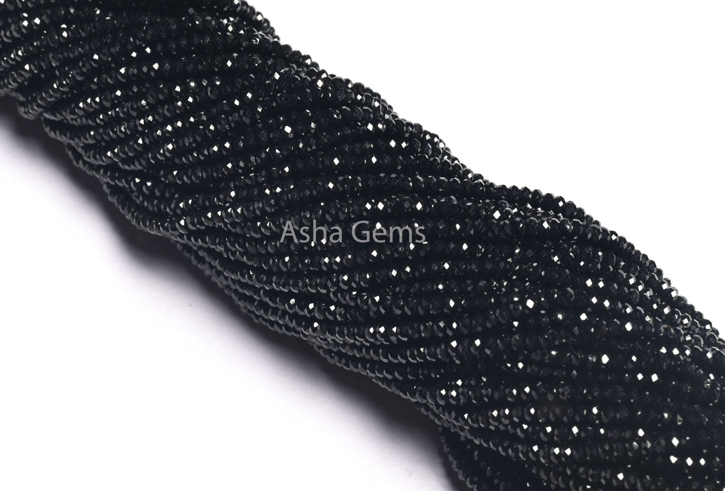 AAA+ Quality Black Spinal Micro faceted Machine Cut Flat Rondelle Beads,2.2x1.1 mm Natural Black Spinel Diamond Cut Beads, Spinel Beads SALE