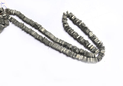 Beautiful Pyrite Smooth Heishi Square Shape Beads,5,5.5mm Natural Pyrite Gemstone Beads, Pyrite Plain Handmade Flat Square Bead Jewelry SALE