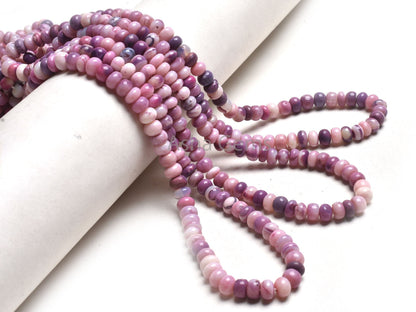 7 mm Beautiful Lavender Pink Opal Smooth Rondelle Shape Beads,16"Strand Shaded Purple Pink Opal Plain Handmade Gemstone Beads Opal Bead SALE