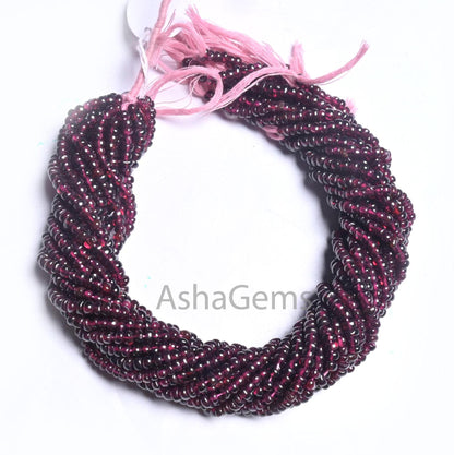 12.5" Natural Garnet Smooth Gemstone Tiny Beads, Beautiful Red Garnet Plain Handmade Uneven Rondelle Shape Beads, Garnet Bead Jewelry making (AG 12320)