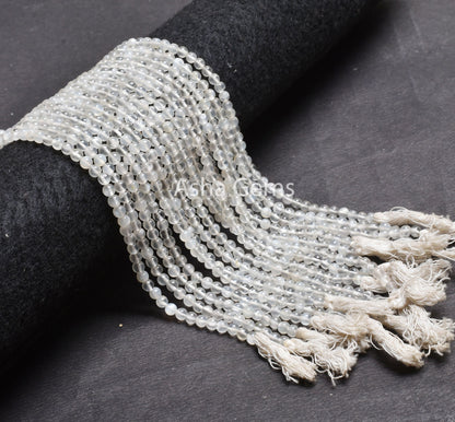 13"Strand Natural White Moonstone Smooth Round Gemstone Beads,4,4.5 mm AAA Quality Milky Moonstone Round Ball Beads Jewelry Making Moonstone